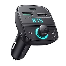 მობილურის დამტენი UGREEN CD229 (80910) Bluetooth Car Charger BT5.0, PD, QC3.0, USB Flash Drive, TF, Black